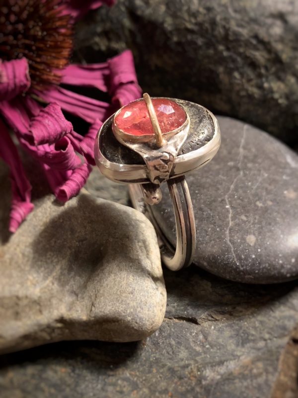 Ring "Pirates" mit Turmalin und Kiesel - Gr. 58 – Bild 4