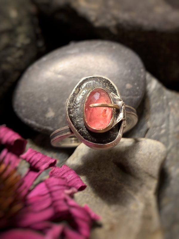 Ring "Pirates" mit Turmalin und Kiesel - Gr. 58 – Bild 2