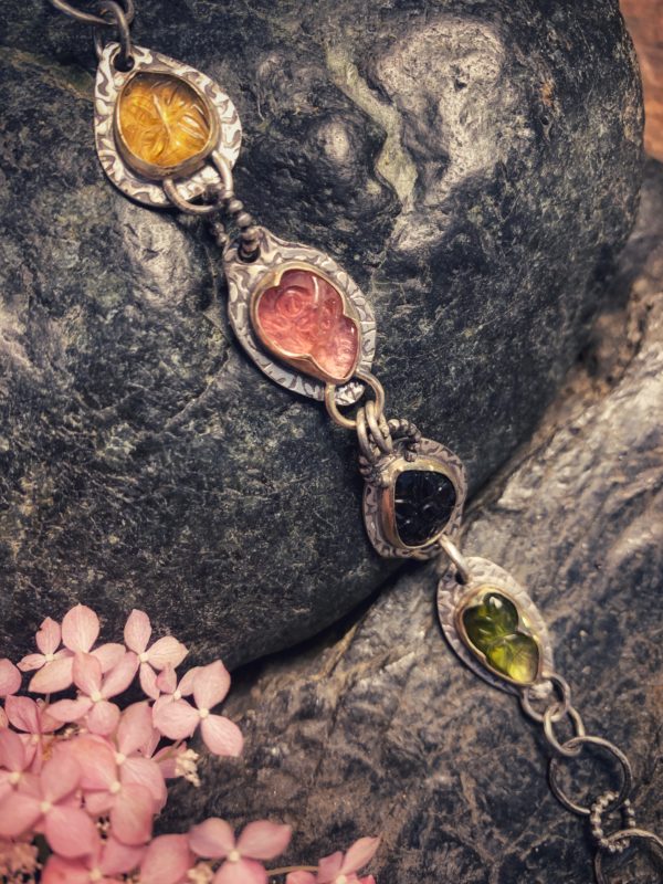 Turmalin-Armband "Four Flowers" – Bild 2