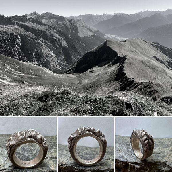 Ring "Berg und Tal" Gr. 53,5 bis Gr. 55,5 – Bild 2