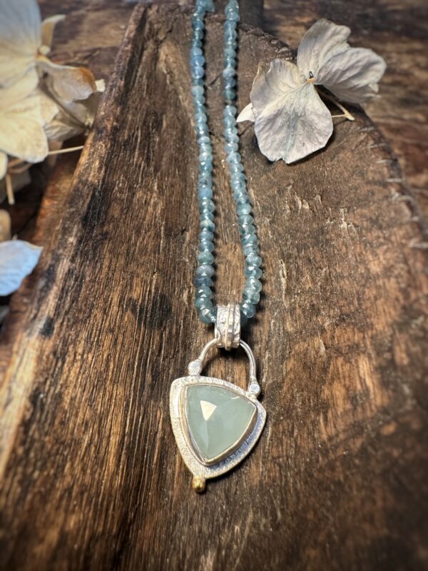 Aquamarin-Kette "Vintage Blue" – Bild 6