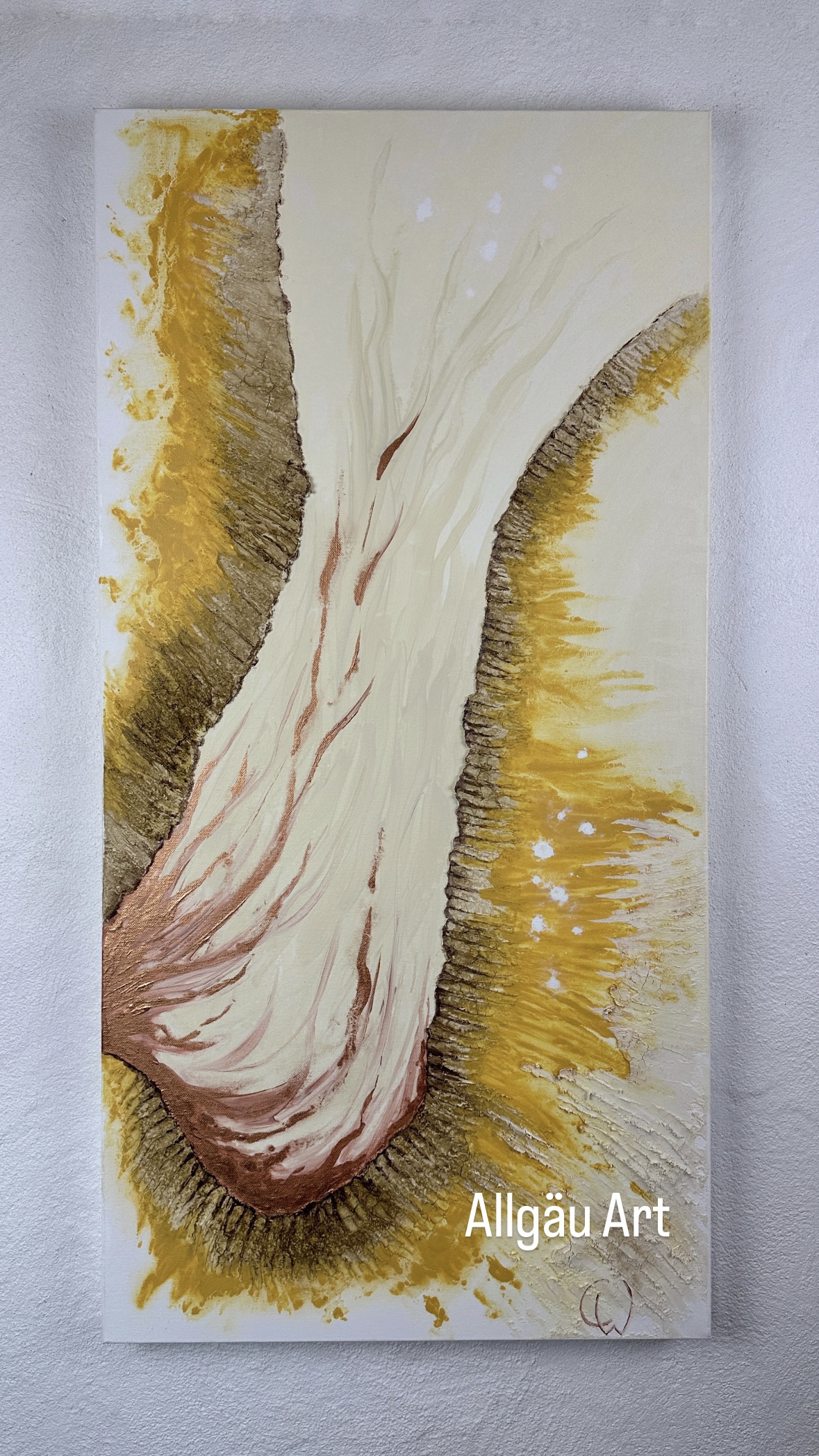 Handgemaltes, energievolles Unikat für die Wand in Mixed Media Technik auf Leinwand