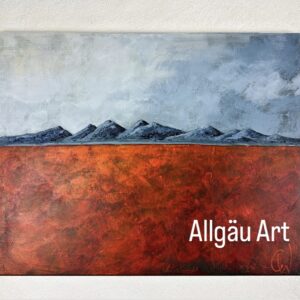 Acrylbild mit Bergmotiv in Layering-Optik